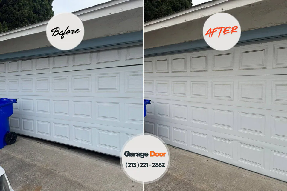 Before and after: garage door repair Hazel Dell, WA